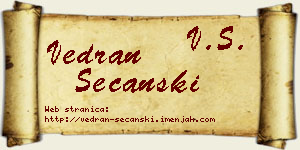 Vedran Sečanski vizit kartica